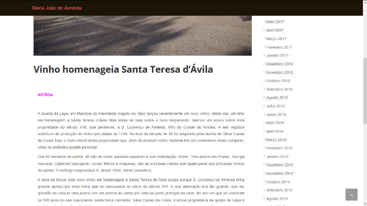 The wine that pays tribute Santa Teresa D’Ávila